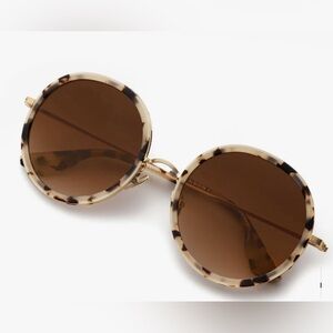 Krewe Luisa 18k + matte oyster sunglasses brand new